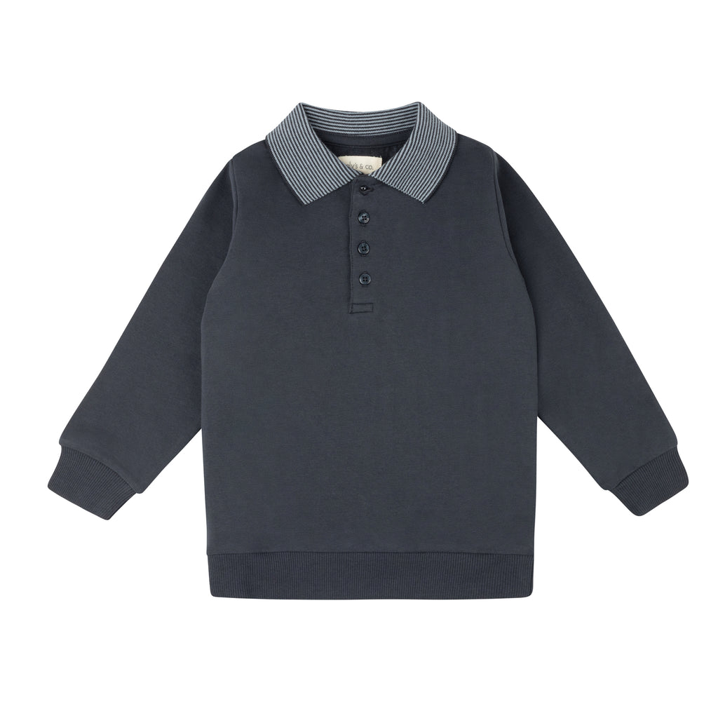 Ely's& Co Autumn Kids Collection Polo Sweatshirt - Navy