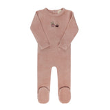 Aurora Embroidered Bear Collection Footie - Pink