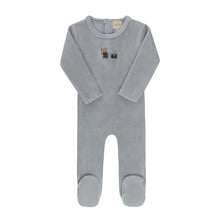 Load image into Gallery viewer, Aurora Embroidered Bear Collection Footie - Blue