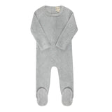 Ely's & Co Velour Embroidered Floral Collection Footie - Blue