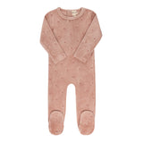 Ely's & Co Velour Embroidered Floral Collection Footie - Pink