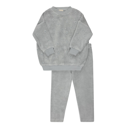 Ely's & Co Velour Embroidered Floral Collection Lounge Set - Blue