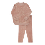 Ely's & Co Velour Embroidered Floral Collection Lounge Set - Pink