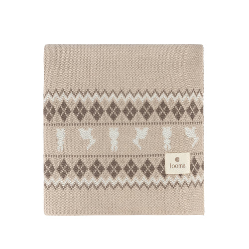 Looms Fair Isle Collection Baby Blanket - Taupe