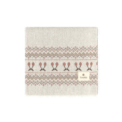 Looms Fair Isle Collection Baby Blanket - Ivory/Mauve