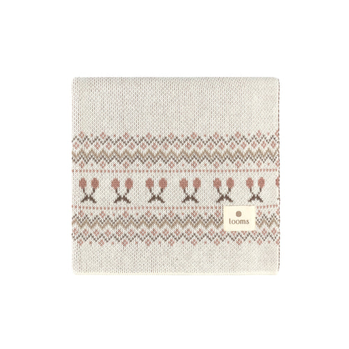 Looms Fair Isle Collection Baby Blanket - Ivory/Mauve