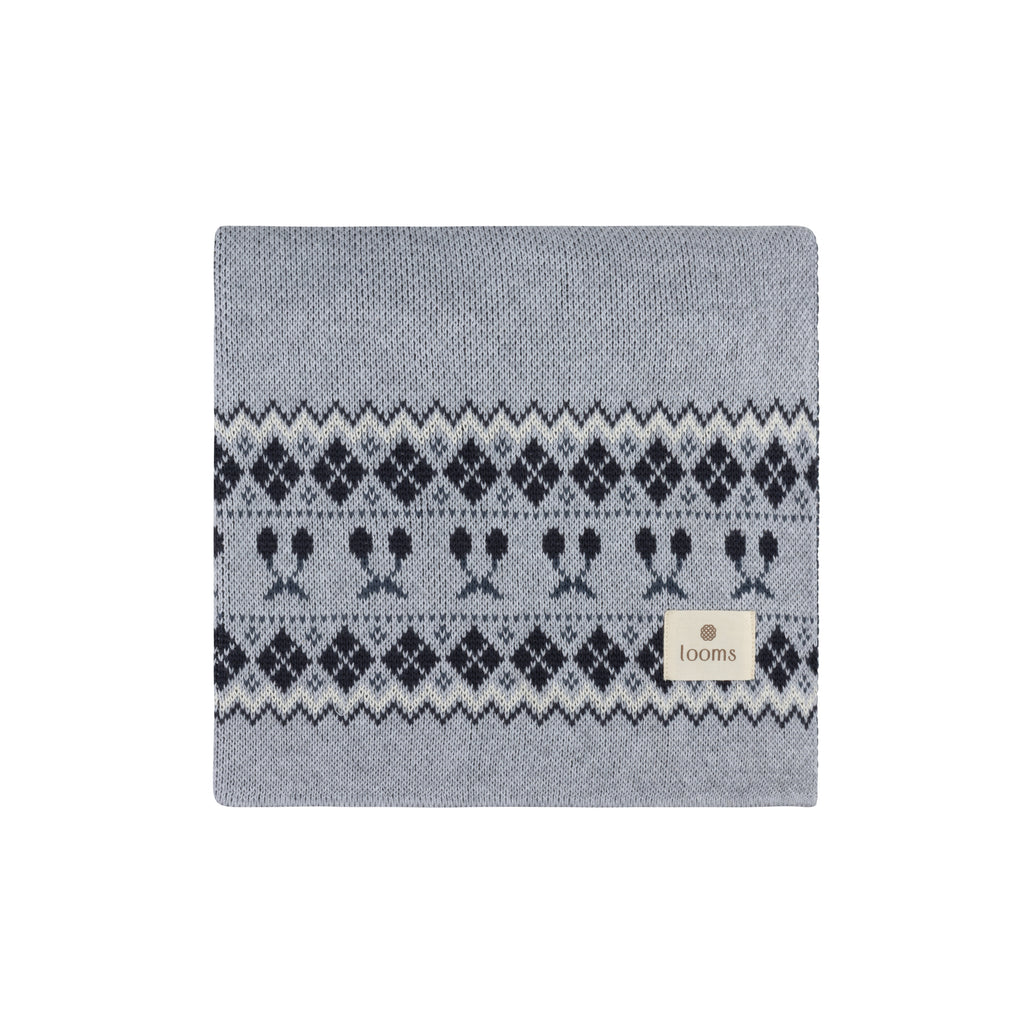 Looms Fair Isle Collection Baby Blanket - Blue