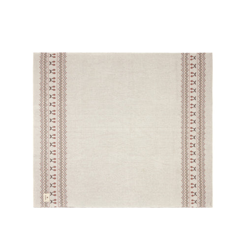 Looms Fair Isle Collection Baby Blanket - Ivory/Mauve