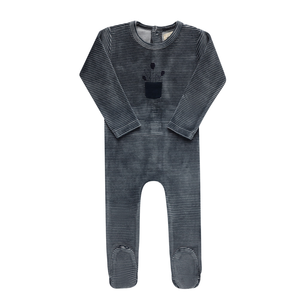 Ely's & Co Stripe Collection Footie - Blue
