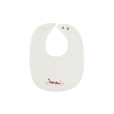 Ely's & Co Floral Star Embroidered Collar Collection Bib - Ivory/Pink