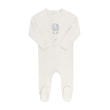 Ely's & Co Hot Air Balloon Footie & Bonnet- Ivory/Blue