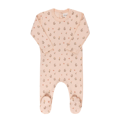 Ely's & Co Garden Floral Print Collection Footie - Pink