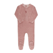 Load image into Gallery viewer, Ely's &amp; Co Velour Stripe Collection Footie - Dark Pink