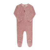 Ely's & Co Velour Stripe Collection Footie - Dark Pink