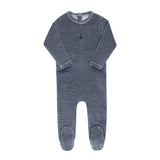 Ely's & Co Velour Stripe Collection Footie - Dark Blue