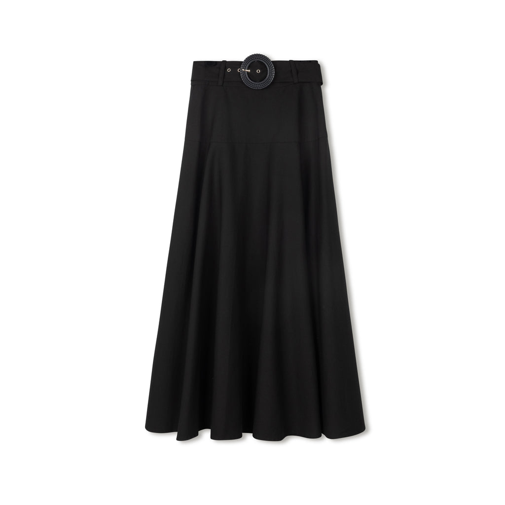 Velvette Label Black Belted Circle Skirt