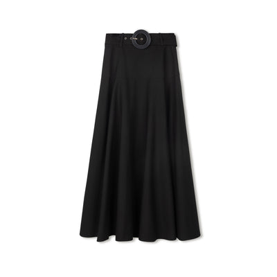 Velvette Label Black Belted Circle Skirt