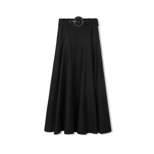 Velvette Label Black Belted Circle Skirt