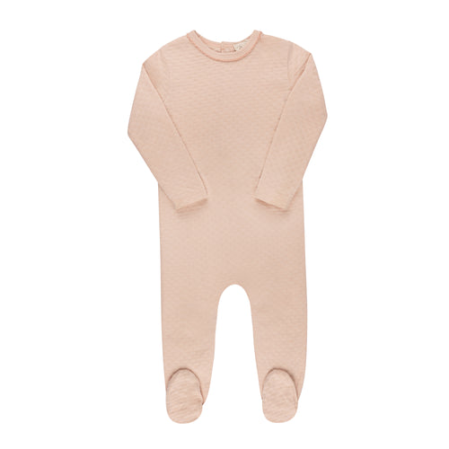Ely's & Co Pointelle Heart Footie & Bonnet - Pink