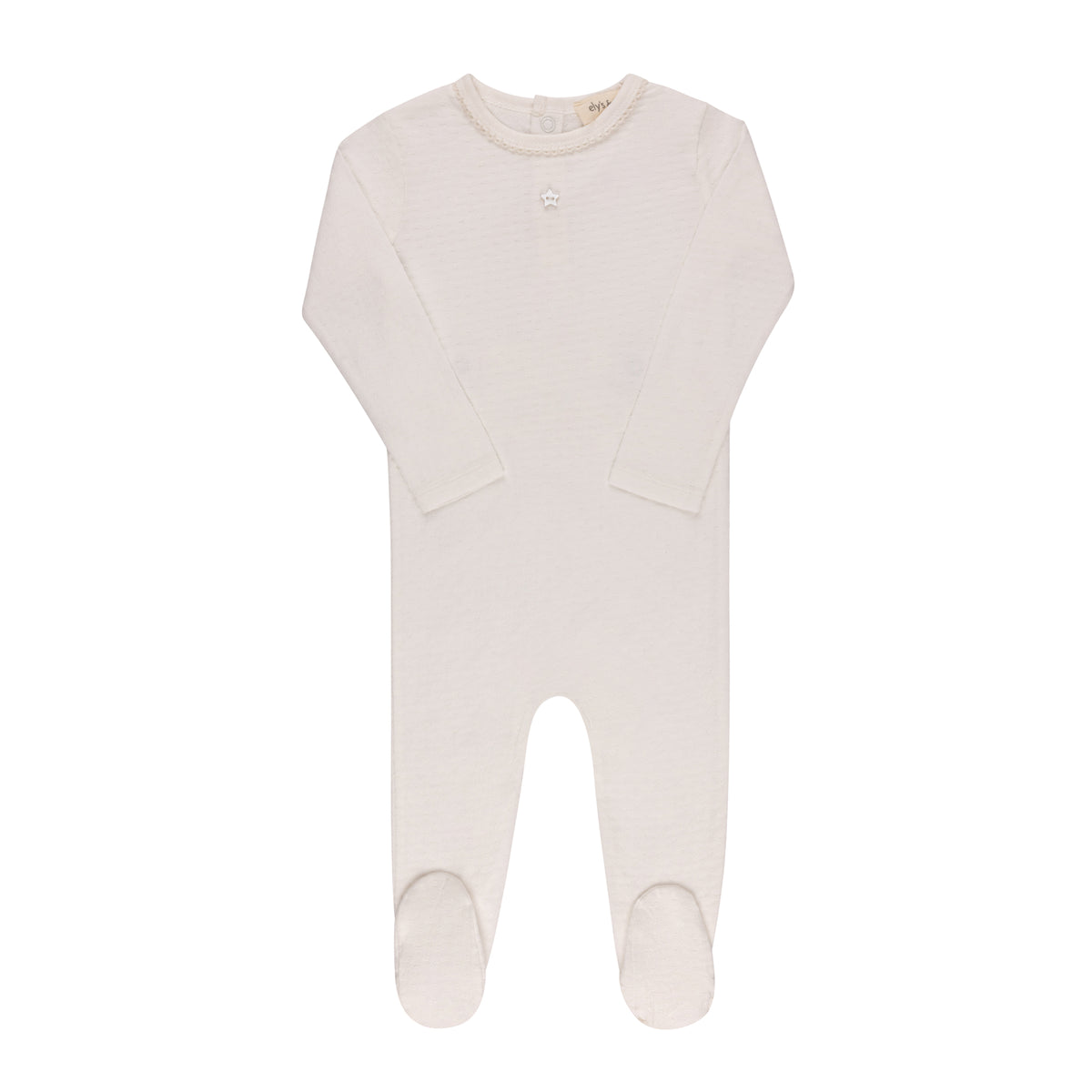 Pointelle Hearts Collar Footie