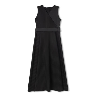 Velvette Label Pinstripe Wrap Jumper