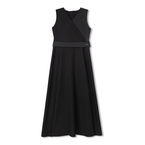 Velvette Label Pinstripe Wrap Jumper