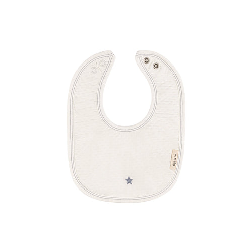 Ely's & Co Cotton- Embroidered Heart and Star Bib - Ivory/Star