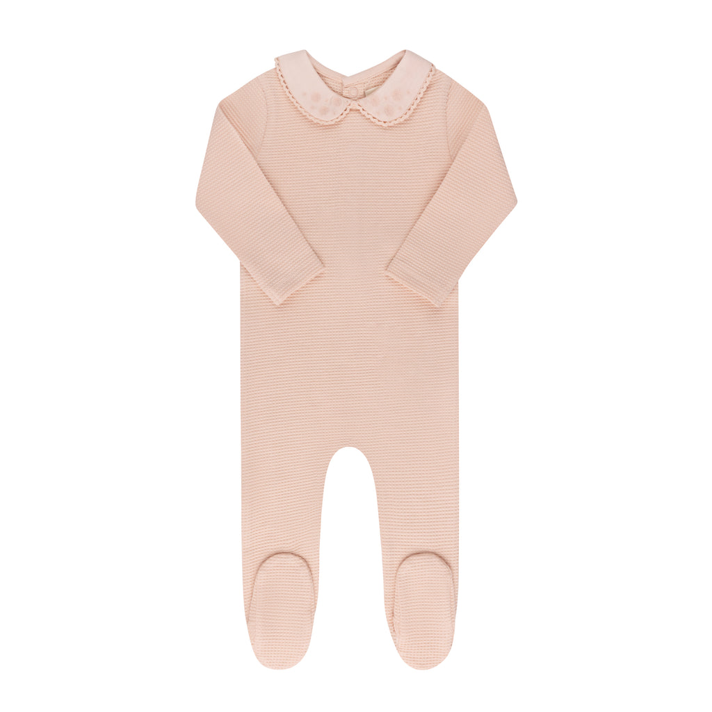 Ely's & Co Embroidered Collar Collection Footie - Pink