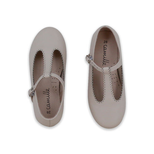 Camille Shoes Bella Scalloped Hole Edge Blush Nude