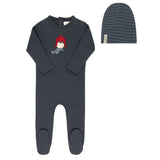 Ely's & Co Autumn Kids Collection Footie And Beanie - Navy