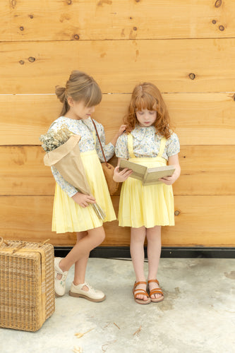 Nou Nelle Floral Yellow Blouse (3/4 Sleeve)