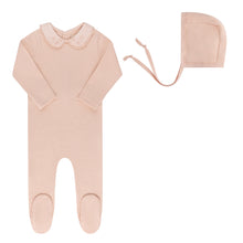Load image into Gallery viewer, Ely's &amp; Co Embroidered Collar Collection Footie And Bonnet - Pink