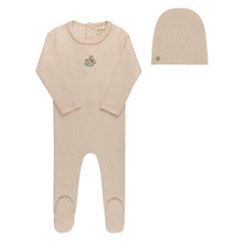 Load image into Gallery viewer, Ely's &amp; Co Ribbed Floral Embroidered Collection Footie And Beanie - Pink