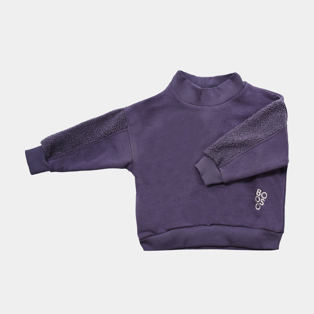 Booso Panel Teddy Sweatshirt - Plum