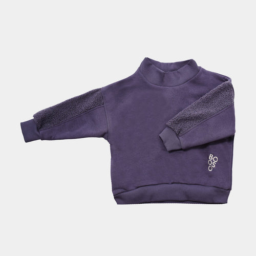 Booso Panel Teddy Sweatshirt - Plum