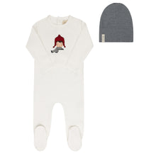 Load image into Gallery viewer, Ely&#39;s &amp; Co Autumn Kids Collection Footie And Beanie - Ivory/Blue