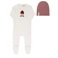 Load image into Gallery viewer, Ely's &amp; Co Autumn Kids Collection Footie And Beanie - Ivory/Pink
