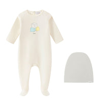Load image into Gallery viewer, Oubon Block Print Footie And Hat - Boys