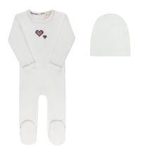 Load image into Gallery viewer, Aurora Cross Stitch Collection Girls Footie And Beanie - Ivory
