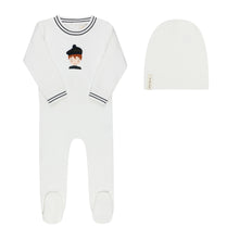 Load image into Gallery viewer, Ely's &amp; Co French Terry Scottish Collection Footie And Beanie - Ivory/Navy