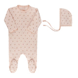 Ely's & Co Rosebud Collection Footie And Bonnet - Pink