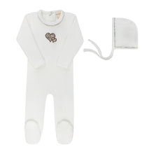 Load image into Gallery viewer, Ely's &amp; Co Embroidered Liberty Collection Footie And Beanie - Ivory/Pink