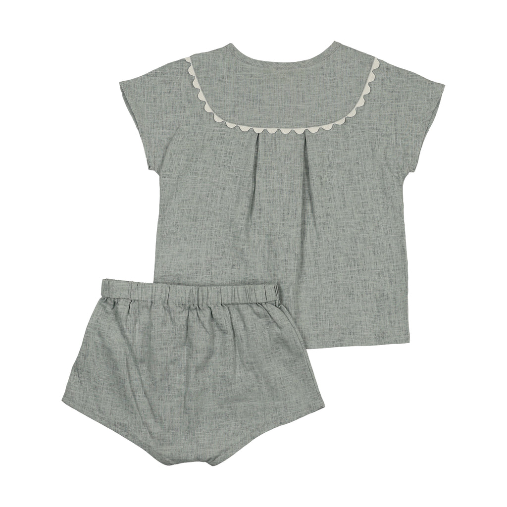 Ann Of Nan Oak Boys Bloomer And Shirt Set - Slate