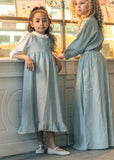 Ann Of Nan Oak Girls Maxi Cloak & SHIRT SET- Slate