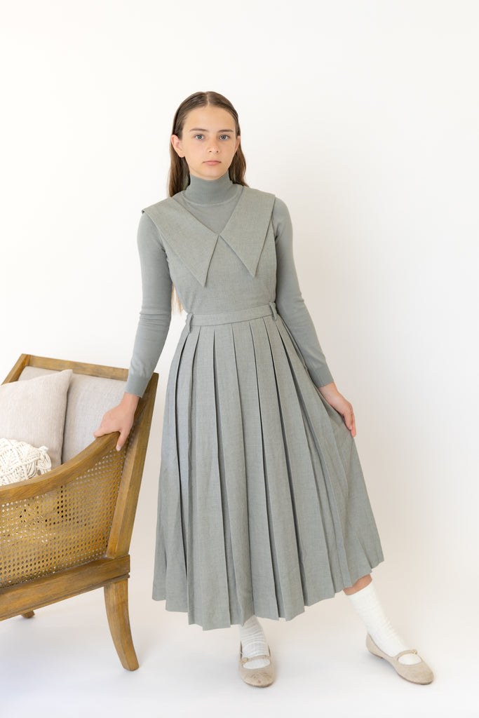 NouNelle Teen Sage Pleated Collar Jumper And Knit Turtleneck