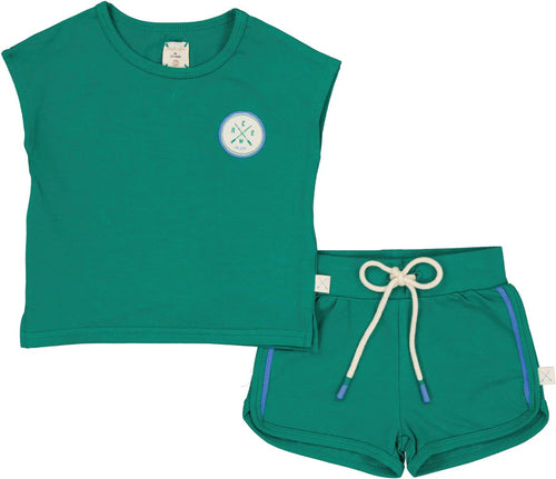 Lil Legs Boating Crew Boys Set - Electric Green