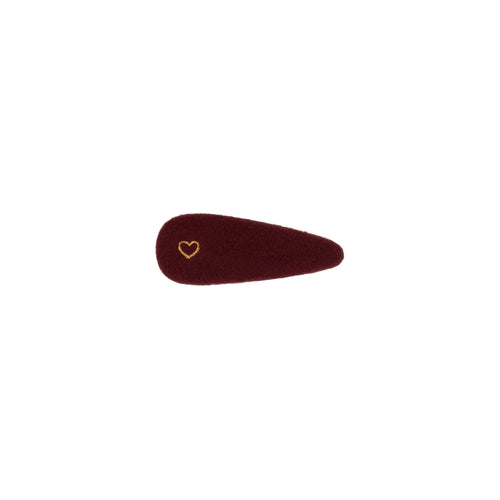 Le Enfant Little Heart Clips - Burgundy