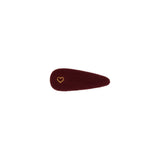 Le Enfant Little Heart Clips - Burgundy
