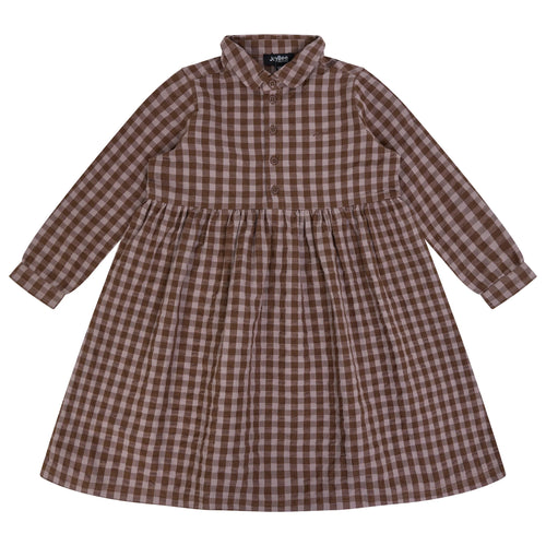 Jaybee Checkered Shirtdress - Chestnut/Slate