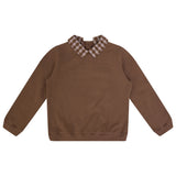 Jaybee Checkered Collar Sweatshirt - Chestnut/Slate